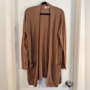 GAP Women's Tan Open-Front Cardigan, Size L